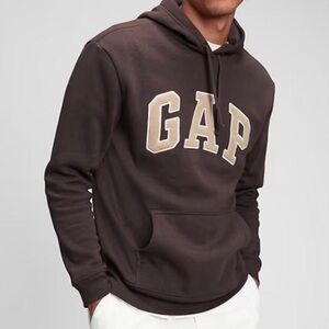 GAP Dark Brown Pullover Hoodie with Cream Logo